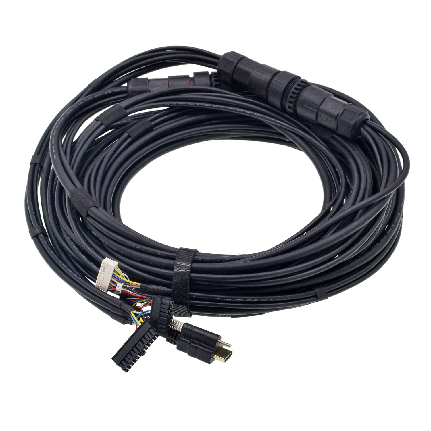 Chicote elétrico de fiação automotiva para carcaça de plugue HDMI M36 à prova d'água