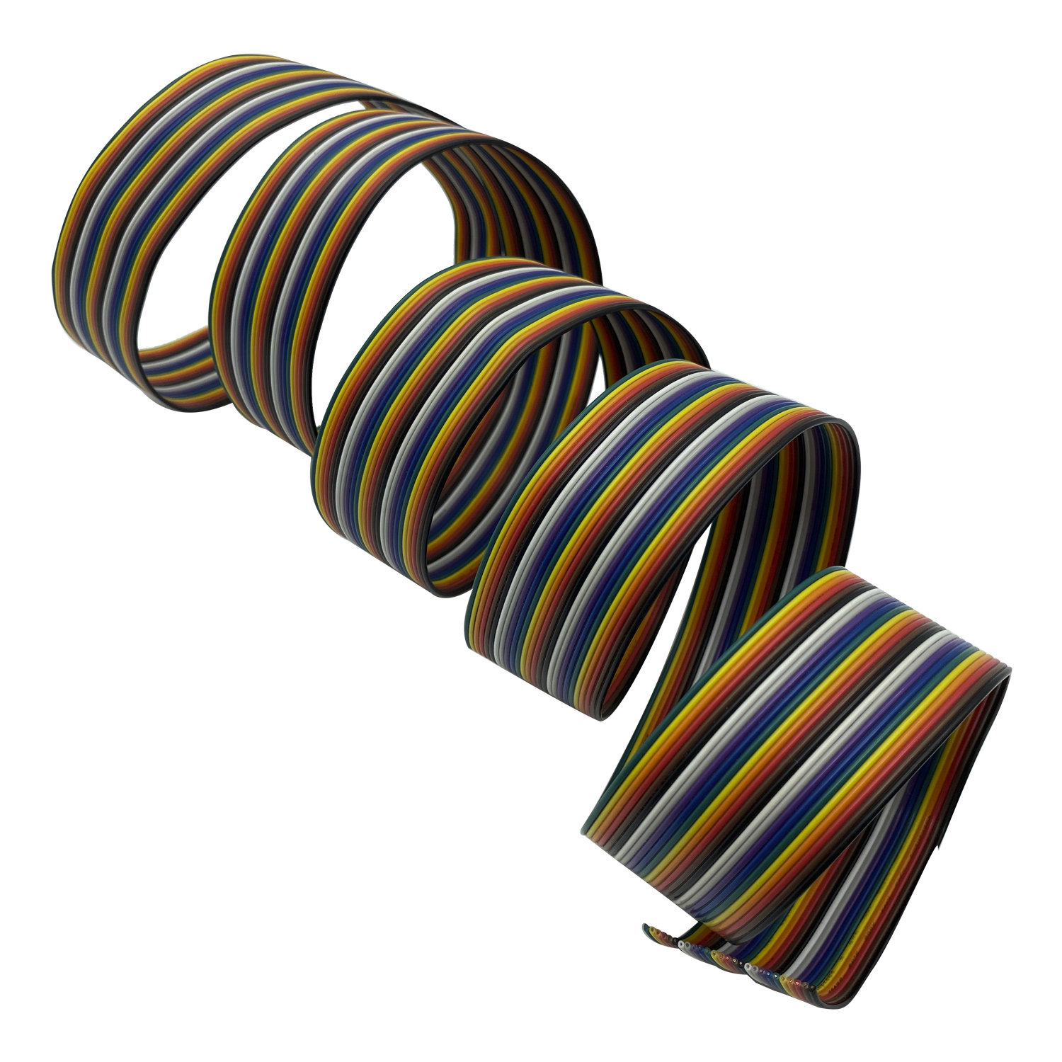 Cabo elétrico plano arco-íris FEP de alta temperatura 150 ℃ OEM
