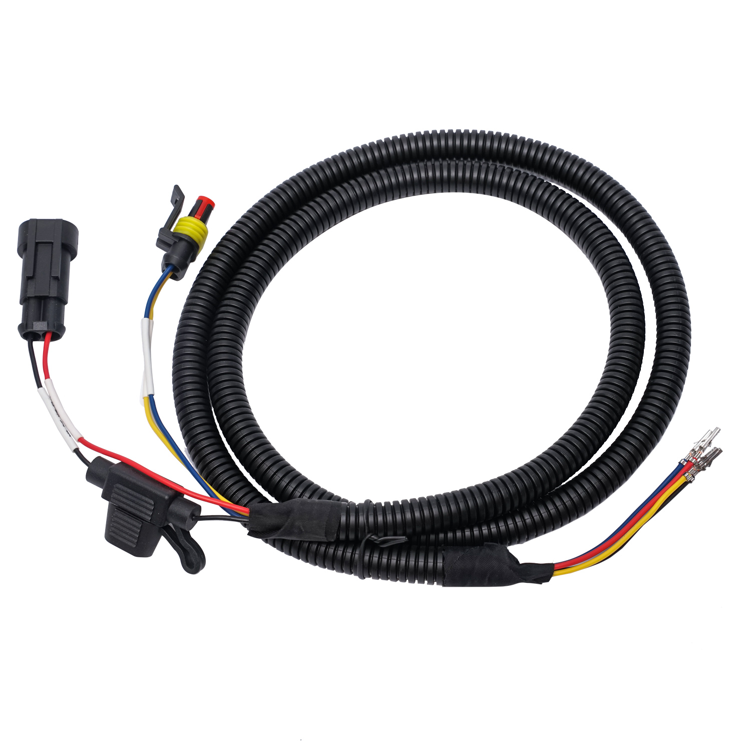 Chicote elétrico automotivo de caminhão de PVC preto de tubo corrugado