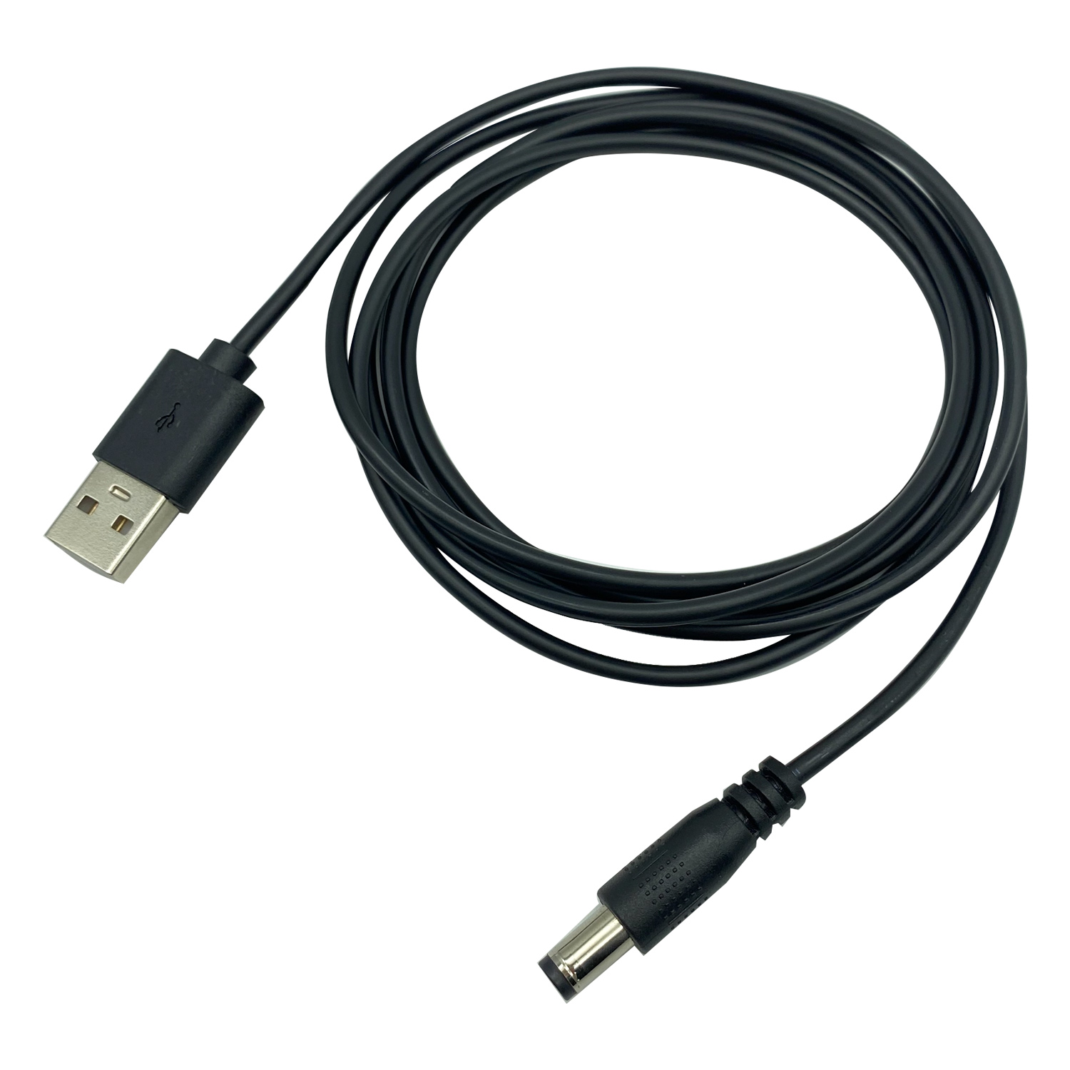 Cabo espiral USB A para DC 5,5x2,5mm Cabo de carregamento de energia DC