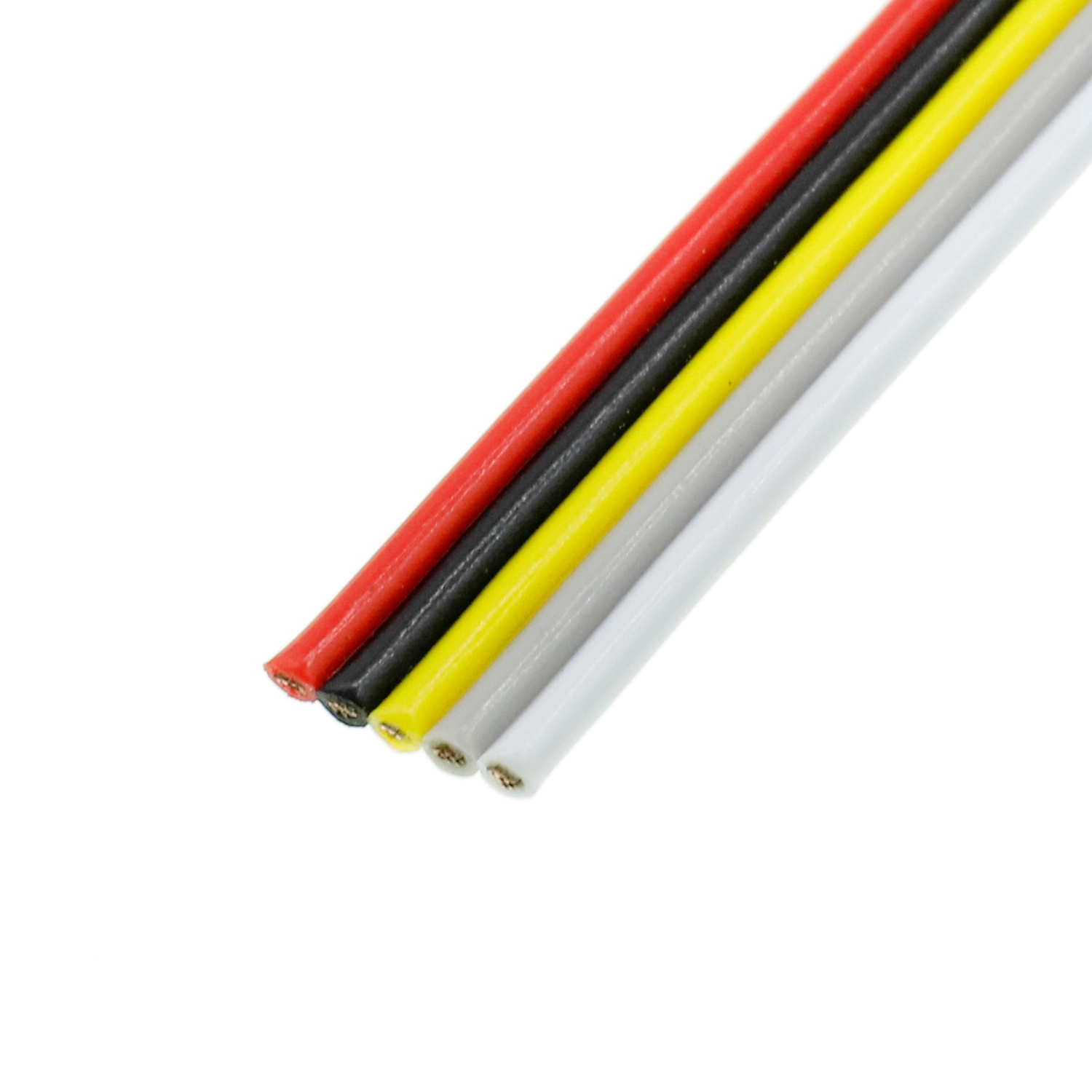 Cabo de fita plano de PVC personalizado UL1571 24AWG 5 Core Lighting